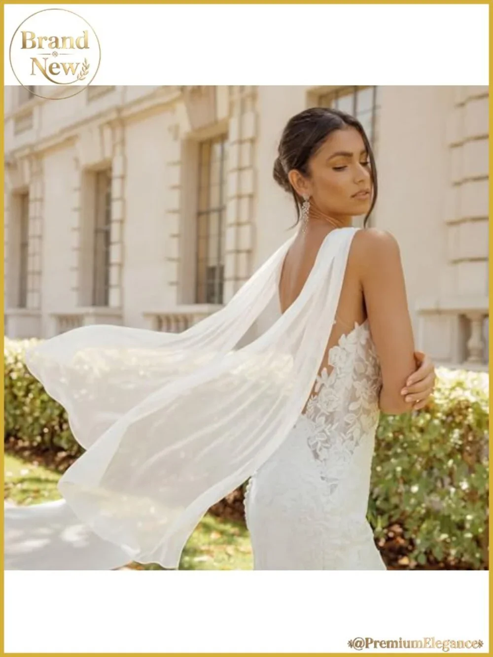 Chiffon Wedding Shawl Wrap 59 Inch Bridal Scarf